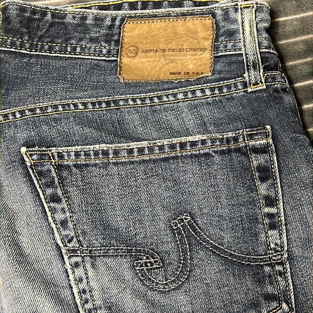 🔥🔥 AG ADRIANO GOLDSCHMIED “Matchbox”Slim Straight Jeans - 34x32 - EXCELLENT - Picture 2 of 13